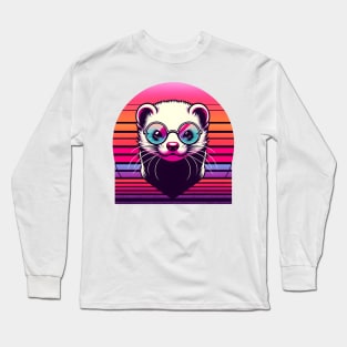 Retro Spectacle - Ferret Vaporwave Long Sleeve T-Shirt